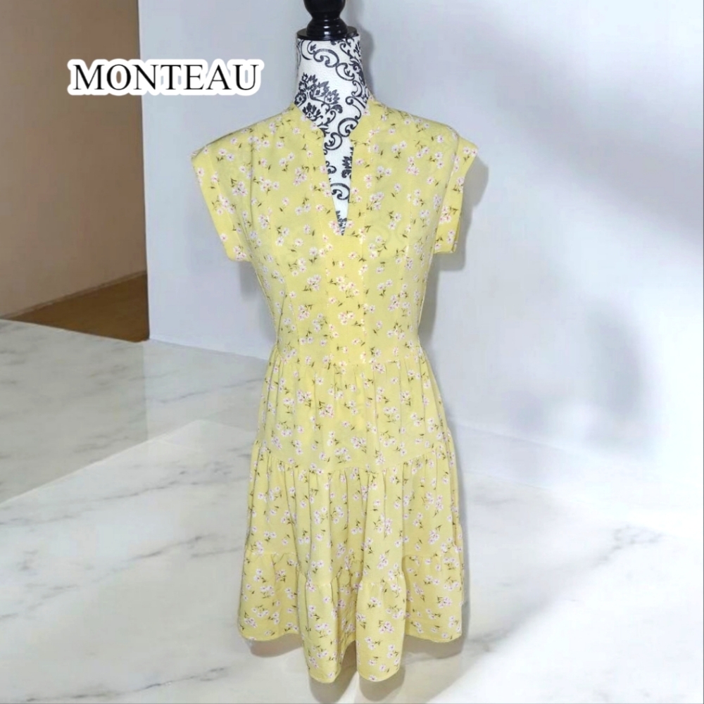 MONTEAU LA Yellow Floral Dress - Small